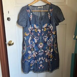 Holding Horses Denim embroidered dress